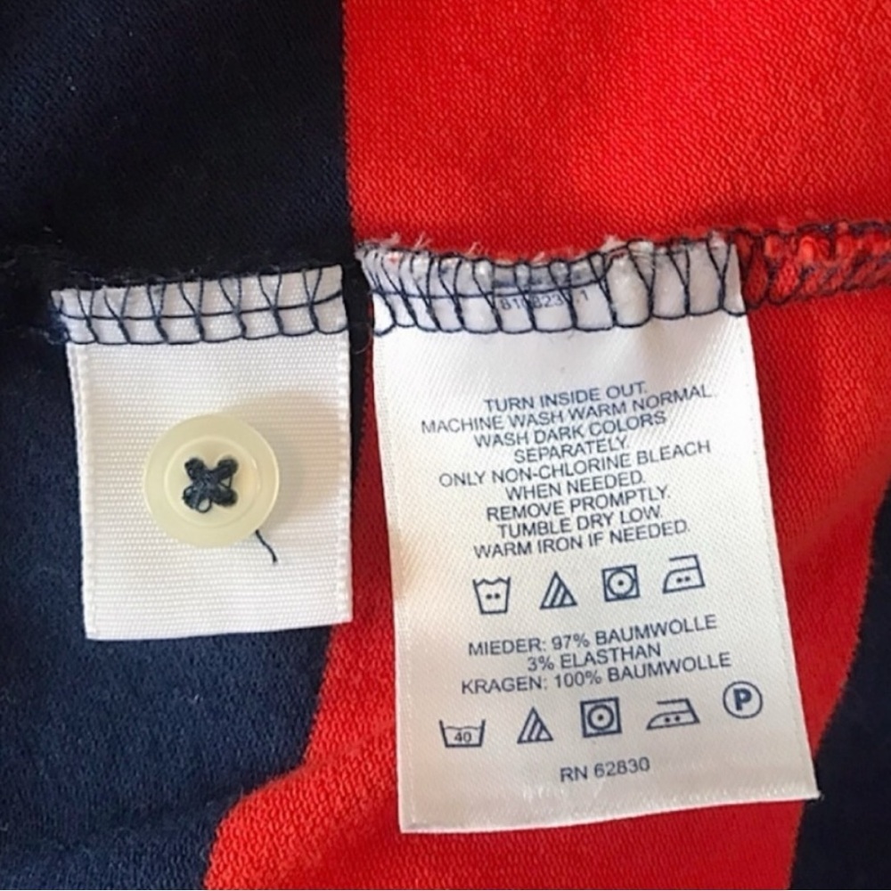 ✨ Lands’ End Striped Polo Dress | Red & Navy Cotton Stretch | XS 2–4 - Picture 7 of 8